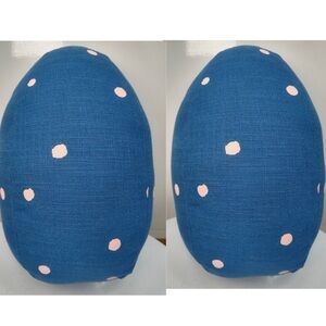 (2) Blue Polka Dot Decorative Pillow - Pink Dots 8.5” x 12”